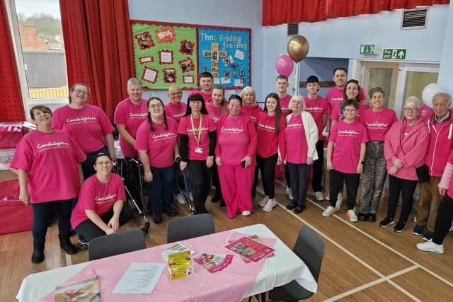 Stacy Procter, from Leeds, and her Pink Army of supporters of Candlelighters
