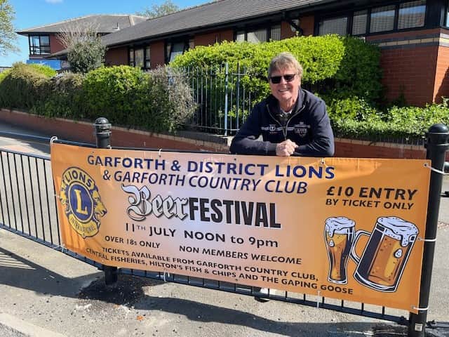 Garforth & District Lions member Dave Hill out promoting the event. 

