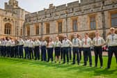 King's Scouts from Central Yorkshire pictured in the Quadrangle at Windsor Castle.