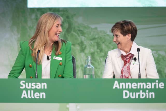 Susan Allen, Chief Executive, and Annemarie Durbin, Chair, at Yorkshire Building Society's AGM. Photograph by Richard Walker/ImageNorth