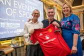 Managing Director Gavin Birch and Commercial Director Lindsey Sills with Keith Gillespie