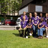 Leeds Hospitals Charity Volunteers outside Leeds Children's Hospital