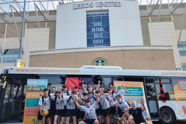 The team outside Elland Road