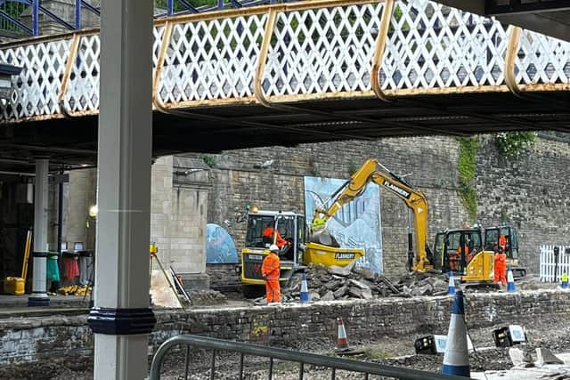 View of Dewsbury station works from The West Riding