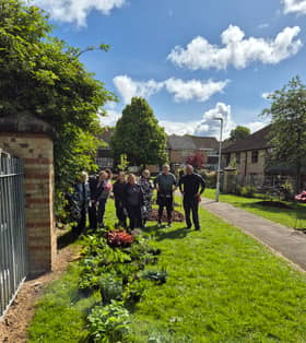 Leeds Federated colleagues ready to plant a variation of plants.