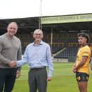 Craig Jeffels and Gavin Birch, with players of Castleford Tigers and Sam Wood, Sales Director.