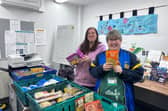 Carer Gaby with Nicola at the Trussell Food Bank.
