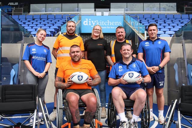 Wakefield Trinity Community Foundation receives eight new Rugby League Wheelchairs at the DIY Kitchens Stadium.