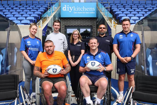 Wakefield Trinity Community Foundation receives eight new Rugby League Wheelchairs at the DIY Kitchens Stadium.