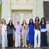 From left, Ellie Smith, Sarah Muraj, Aminah Rahman, Rosa Simkin, Maithreyi Iyer, Sierra Jeh, Shruthi Arun Krithika.