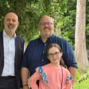Mark Manning with Sophie's husband and daughter, Alex and Agnes.