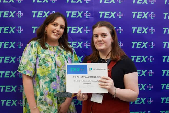 Roisin winning the Pattern Cloud Award.