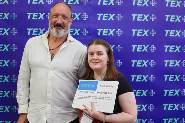 Roisin winning the Juliet Vogel Award.