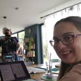 Lara Wilson on the set of Gone.