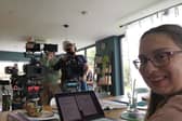 Lara Wilson on the set of Gone.
