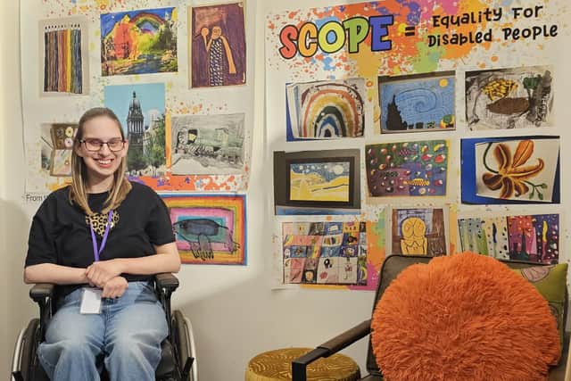 Lara Wilson, volunteering at Scope, Leeds City Centre