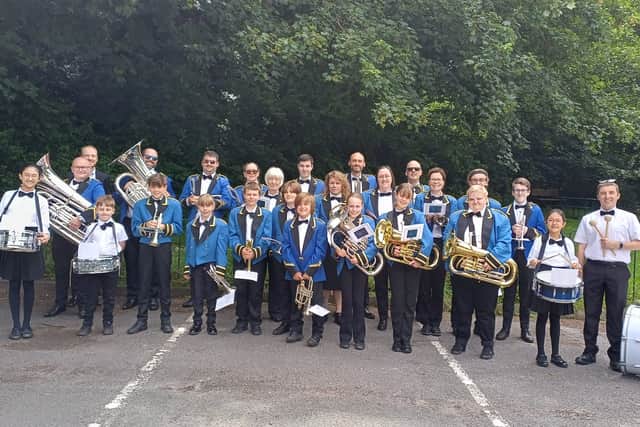 Members of the Garforth Brass training band.