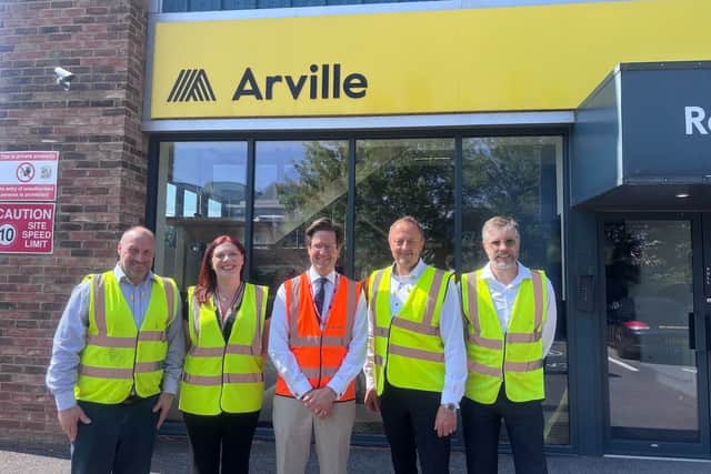 L to r: Neil Allen - Group Chief Operations Officer, Helen Kenyon - Head of Data, Rt Hon Sir Alec Shelbrooke - Conservative MP for Wetherby and Easingwold, Steve Gill - Group Chief Executive Officer, Neil Horan - Group Chief Financial Officer
