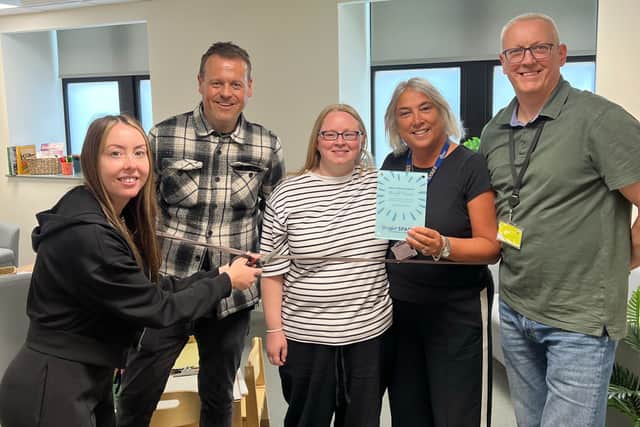 Representatives from Bright Horizons Foundation for Children and West Yorkshire Police mark the opening of a new Bright Space at Dewsbury Police Station.