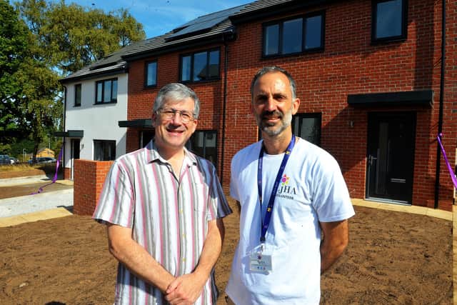 LJHA’s Chair of the Board Andrew Pliener (left) and Chief Executive Mark Grandfield at the association’s new Queenshill estate development