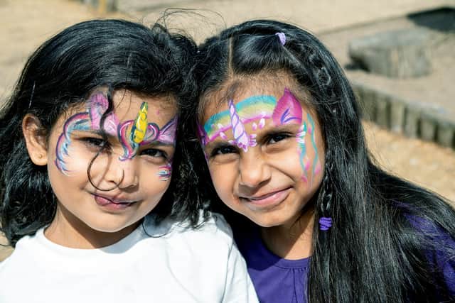 Face-painting at Yorkshire Wildlife Park.