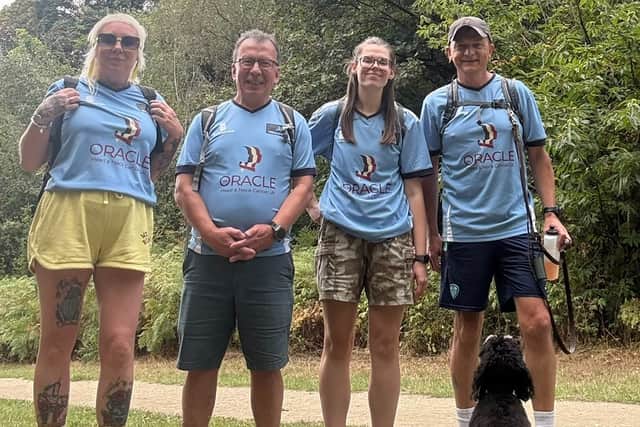 Fiona Nicholson, Dr Mehmet Sem, Megan Moore, Mark Hodgson (and Betty the dog)