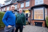 left to right – Pickard Properties directors Simon Pickard and Miles Pickard, outside the converted property in Kirkstall Lane, Headlingley