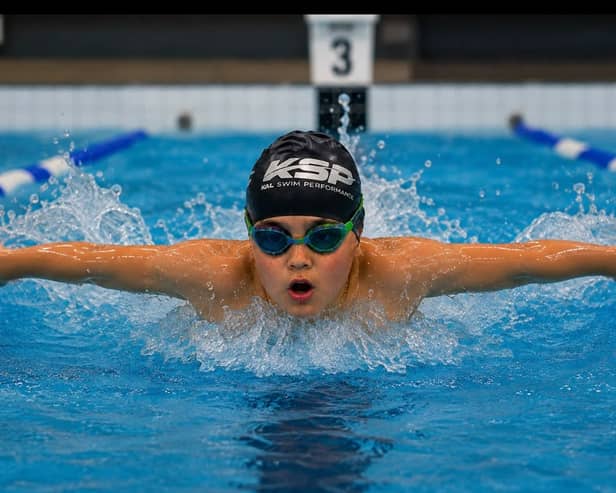 He is swimming 45 miles