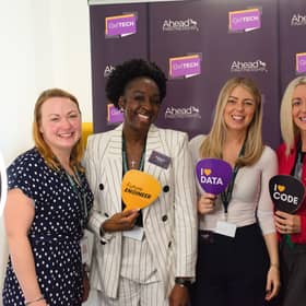 The team from Enlivio Health from eft to right Jennifer Richardson, Nafisatu Ishola, Caroline Berzins, Jody Dennison and Zeeka Simmons