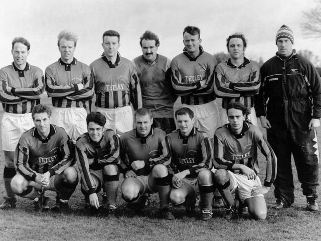 Black Bull in December 1993. Back row, from left, are Phil Wilson, Brian Smith, Gary Wilson, Ray Clay, John Mosby. Dave Marsh, Ian Kitchen (assistant manager). Front row, from left, are Dave Ottley, Andrew Brooks, Mark Frost, Paul Carter and John Ford.