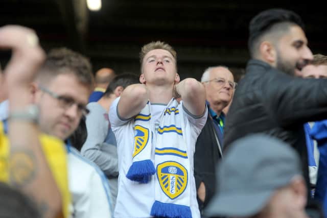 Leeds United fans show their frustration at Charlton.