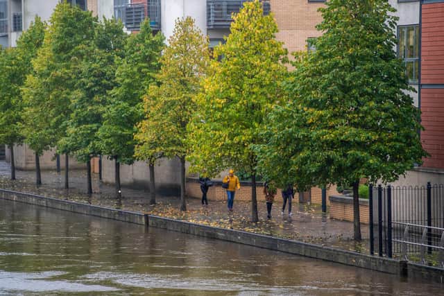 Firefighters were called to the River Aire near Brewery Wharf, Leeds. Picture: James Hardisty.