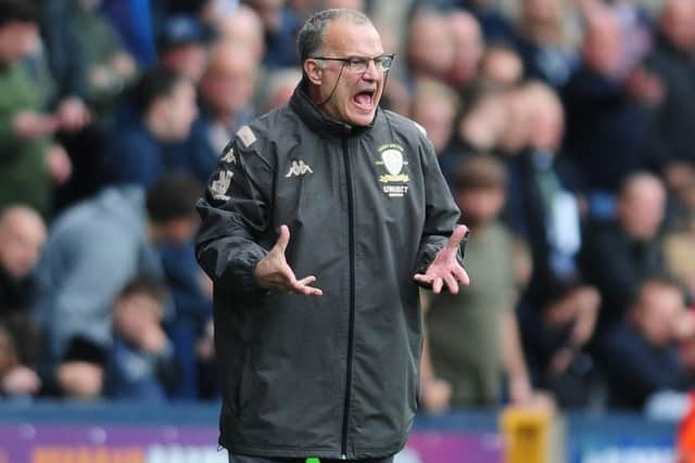 Marcelo Bielsa on the touchline at Millwall.