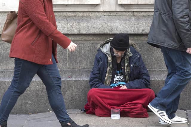 Stock image of a homeless man. Drugs have been revealed to be the leading cause of death in homeless people, the figures for which have more than doubled in just two years. Picture: PA