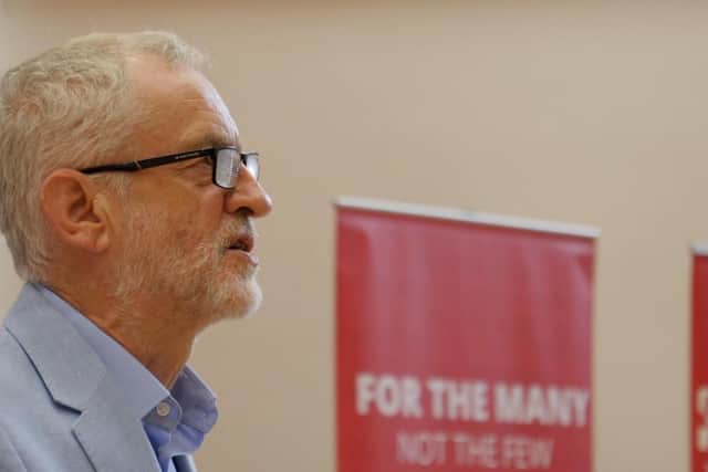 Jeremy Corbyn addresses Labour supporters at an event at Rodillian Academy in Lofthouse, near Leeds