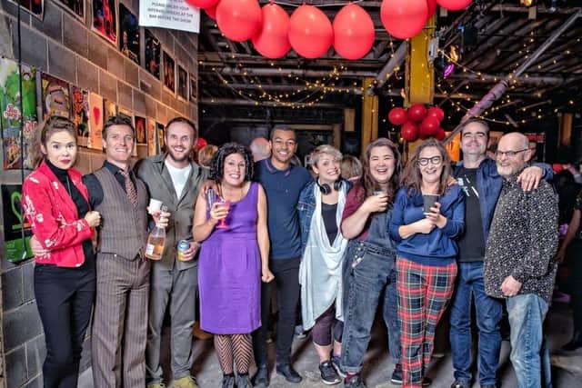 Mother Courage cast at Red Ladder's 50th anniversary party. Picture:  Anthony Robling