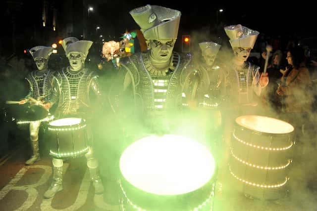 Spark! LED Drummers during the When Dreams Run Wild opening parade (All photos: Simon Hulme).