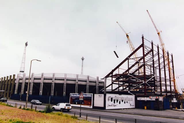 The East Stand construction at Elland Road back in 1992