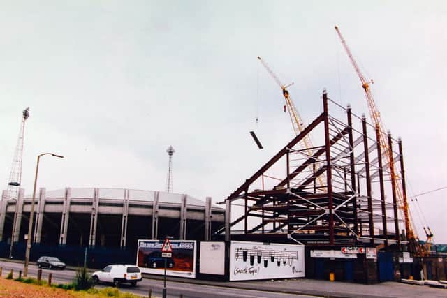 Elland Road - the East stand under construction in 1992.