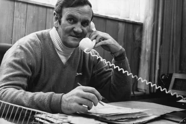 THE BOSS: Don Revie, at work in his office at Elland Road in 1971.