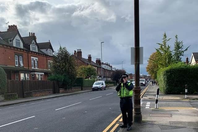 Police officers conduct speed checks in East Leeds (Photo: WYP)
