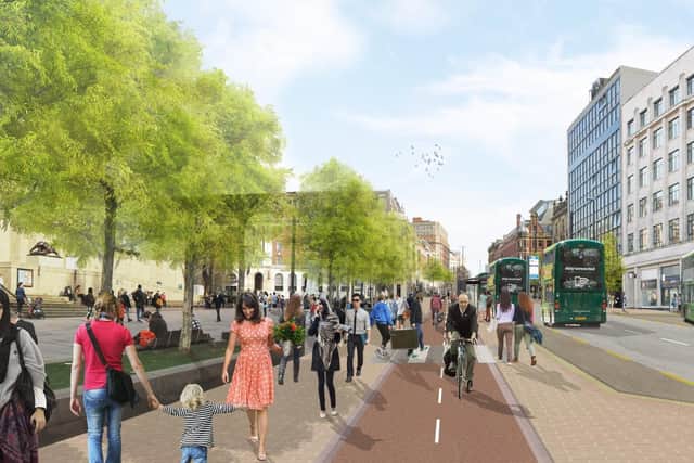 Artists impression of how The Headrow will look. Photo: Connecting Leeds, Leeds City Council.