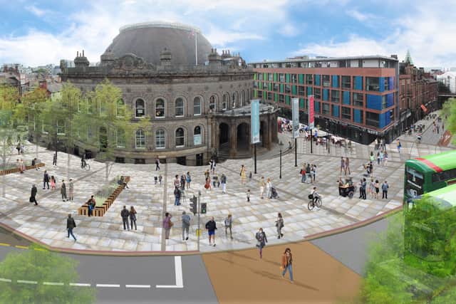 These pictures show what Leeds city centre could look like if new plans go ahead
New designs show what the city centre could look like if new transport plans go ahead.
Connecting Leeds unveiled the new plans which cover Headrow, Park Row, Infirmary Street and the adjoining streets.

Some bus stops will be relocated, there will be wider areas for passengers to wait, bus-only restrictions to create more space, new public spaces and he walking and cycling provision in the city centre will be improved.

The aim of the new designs is to improve bus reliability and make sure they can get through the city centre roads easily.
