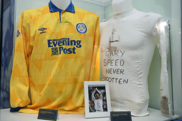 Leeds United's Supporters Trust exhibition in the Merrion Centre.