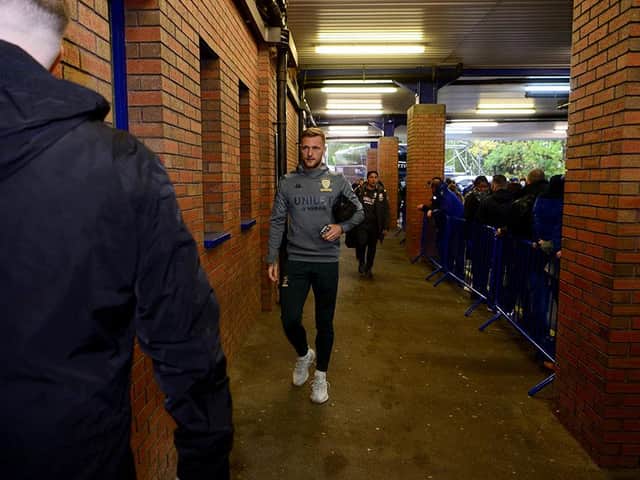 Liam Cooper arrives at Hillsborough.