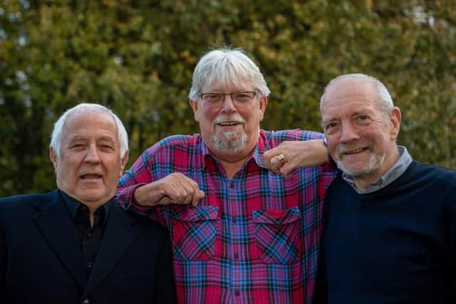 Three of the original Leeds band members of the Kaynes, who played gigs all over Leeds and abroad back in 60's. Pictured Andy Swallow, Ken Stobbs, and John Martin.