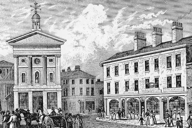Leeds Corn Exchange at the top of Briggate built 1827.
