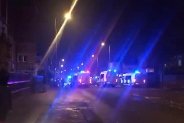 Police closed Harehills Road last night while they tried to contain the unrest (Photo: Radio Sangam)