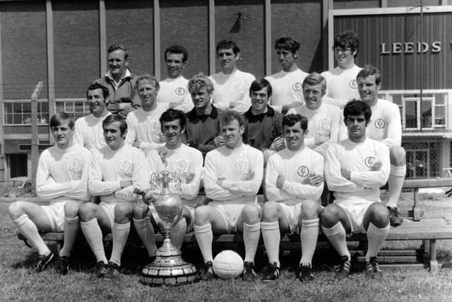Leeds United's 1968/69 squad won the First Division title. Johnny Giles, front row second from right, calls the day they won it at Anfield his best Leeds memory