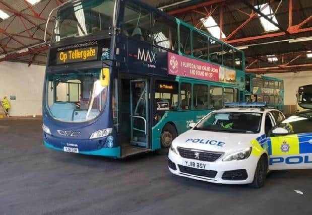 The bus being used for Operation Tellergate, targeting dodgy drivers